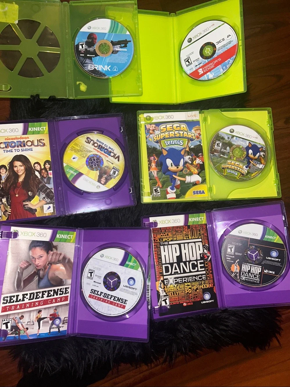 Retro 6 Xbox 360 Game Bundle - Mirror's Edge, Sega Arcade, Kinect Dance Games